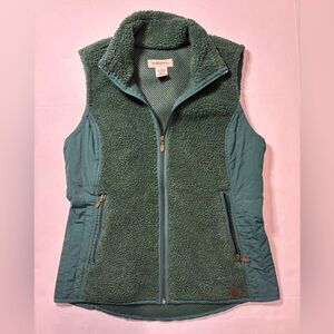 Ruff Hewn Womens‎ Sherpa Fleece Green Vest Size Medium. Full zip pockets